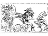 Assyrian war chariot, soldiers with bow